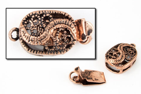 17mm x 10mm Antique Copper Filigree Box Clasp #CLD162-General Bead