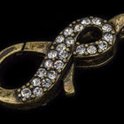 25mm x 11.5mm Antique Brass Pavé Crystal Infinity Symbol Lobster Clasp #CLD171-General Bead