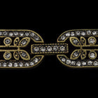 35.5mm x 11mm Antique Brass Pavé Crystal 3 Loop Buckle Clasp #CLD172-General Bead