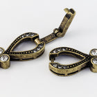 44mm x 10mm Antique Brass Pavé Crystal 1 Loop Buckle Clasp #CLD173-General Bead