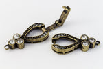 44mm x 10mm Antique Brass Pavé Crystal 1 Loop Buckle Clasp #CLD173-General Bead