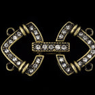 25mm x 14.5mm Antique Brass Pavé Crystal 2 Loop Buckle Clasp #CLD174-General Bead