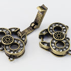 27mm x 15.5mm Antique Brass Pavé Crystal 3 Loop Buckle Clasp #CLD175-General Bead