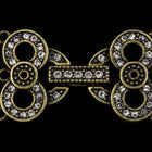 27mm x 15.5mm Antique Brass Pavé Crystal 3 Loop Buckle Clasp #CLD175-General Bead