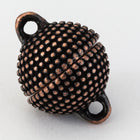 18mm x 13mm Antique Copper Round Studded Magnetic Clasp #CLD181-General Bead