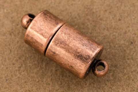 17mm x 7mm Antique Copper Magnetic Barrel Clasp #CLD186-General Bead