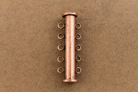 30mm x 10mm Antique Copper 5 Loop Magnetic Slide Clasp #CLD190-General Bead