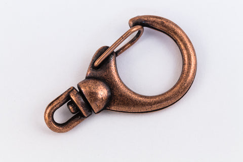 33mm x 19mm Antique Copper Round Swivel Clasp #CLD192-General Bead