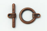 16mm Antique Copper Art Deco Toggle Clasp #CLD206-General Bead