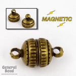 8mm Antique Brass Round Magnetic Clasp #CLE045-General Bead