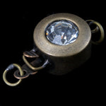 12mm Antique Brass Rhinestone Box Clasp #CLE148-General Bead