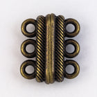 20mm x 17mm Antique Brass 3 Loop Magnetic Clasp #CLE156-General Bead