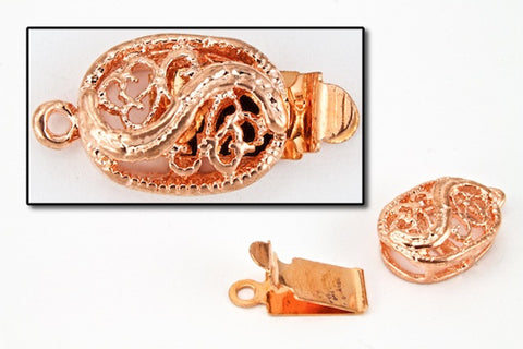 17mm x 10mm Bright Copper Filigree Box Clasp #CLE162-General Bead