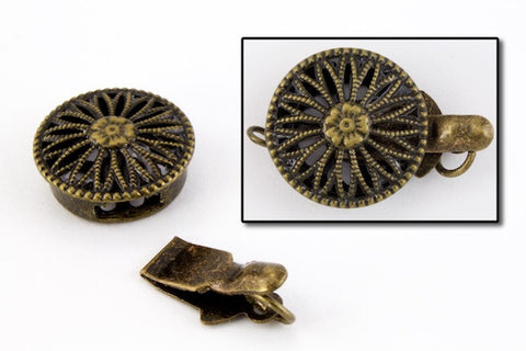 10mm Antique Brass Filigree Box Clasp #CLE164-General Bead