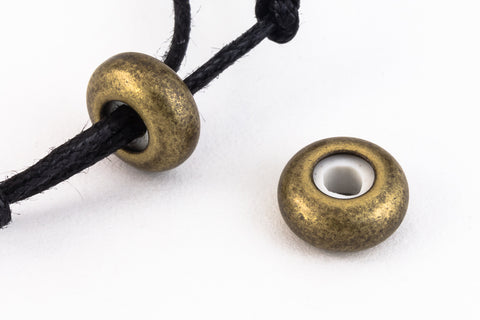 8mm x 4mm Antique Brass String-On Clasp #CLE167-General Bead