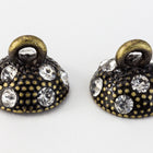 14mm Antique Brass Faceted Crystal Magnetic Clasp #CLE180-General Bead