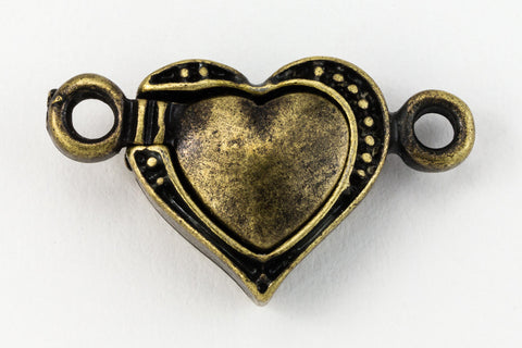 19mm Antique Brass Heart Magnetic Clasp #CLE182-General Bead