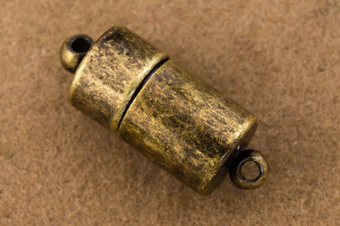 17mm x 7mm Antique Brass Magnetic Barrel Clasp #CLE186-General Bead