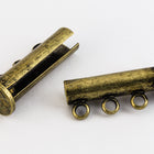 20mm x 10mm Antique Brass 3 Loop Magnetic Slide Clasp #CLE188-General Bead