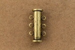 20mm x 10mm Antique Brass 3 Loop Magnetic Slide Clasp #CLE188-General Bead