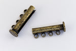 26mm x 10mm Antique Brass 4 Loop Magnetic Slide Clasp #CLE189-General Bead
