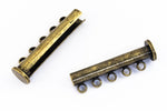 30mm x 10mm Antique Brass 5 Loop Magnetic Slide Clasp #CLE190-General Bead