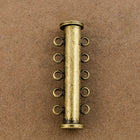30mm x 10mm Antique Brass 5 Loop Magnetic Slide Clasp #CLE190-General Bead