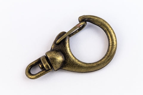 33mm x 19mm Antique Brass Round Swivel Clasp #CLE192-General Bead