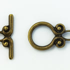 12mm Antique Brass Spiral Toggle Clasp #CLE144-General Bead