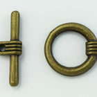 16mm Antique Brass Art Deco Toggle Clasp #CLE206-General Bead