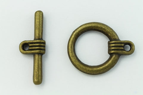 16mm Antique Brass Art Deco Toggle Clasp #CLE206-General Bead