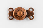 10mm Antique Copper Button Clasp w/ 2 Loops #CLF005-General Bead