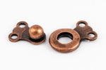 10mm Antique Copper Button Clasp w/ 2 Loops #CLF005-General Bead