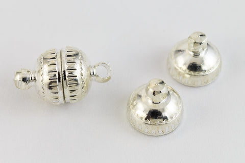 8mm Bright Silver Round Magnetic Clasp #CLB045-General Bead