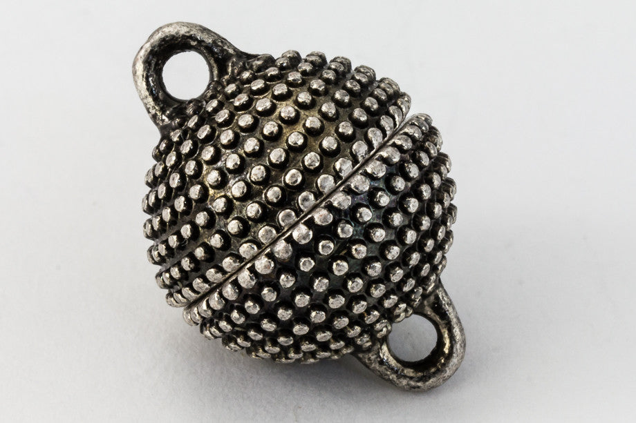 18mm x 13mm Antique Silver Round Studded Magnetic Clasp #CLF181