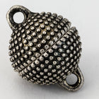 18mm x 13mm Antique Silver Round Studded Magnetic Clasp #CLF181-General Bead