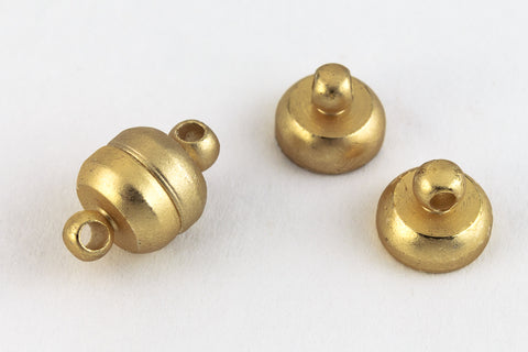 6mm x 11mm Matte Gold Round Magnetic Clasp #CLG039-General Bead