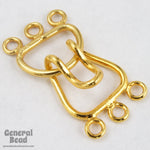 15mm Gold Tone Hook and Eye Clasp Set with 3 Loops #CLG111-General Bead