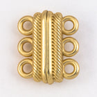 20mm x 17mm Matte Gold 3 Loop Magnetic Clasp #CLG156-General Bead