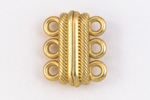 20mm x 17mm Matte Gold 3 Loop Magnetic Clasp #CLG156-General Bead