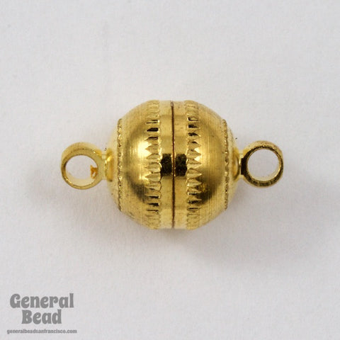 8mm Gold Round Magnetic Clasp #CLI044-General Bead