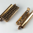 10mm x 24mm Antique Gold Woven Beadslide Clasp #CLA304