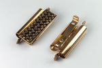10mm x 29mm Antique Gold Woven Beadslide Clasp #CLA305