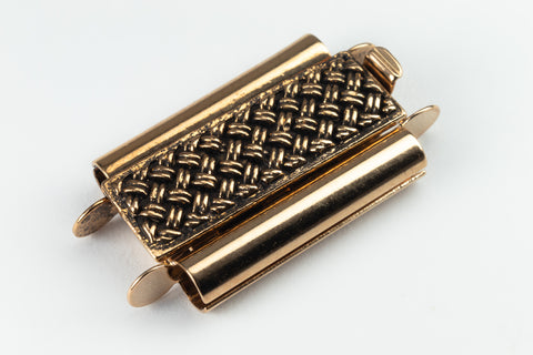 10mm x 18mm Antique Gold Woven Beadslide Clasp #CLA303