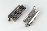 10mm x 18mm Antique Silver Woven Beadslide Clasp #CLB303