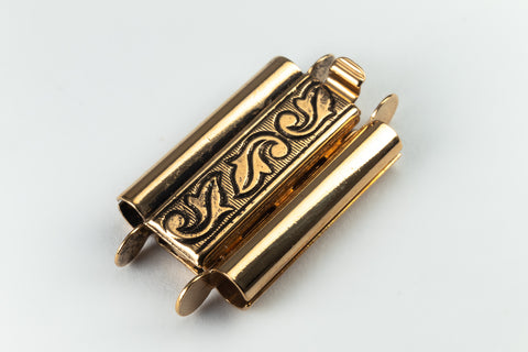 10mm x 18mm Antique Gold Leaf Beadslide Clasp #CLD306