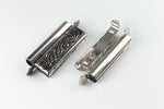 10mm x 24mm Antique Silver Leaf Beadslide Clasp #CLE307