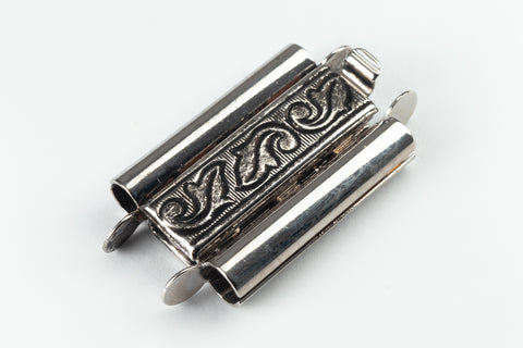 10mm x 18mm Antique Silver Leaf Beadslide Clasp #CLE306