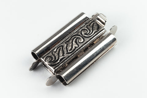 10mm x 24mm Antique Silver Leaf Beadslide Clasp #CLE307