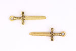 27mm Antique Gold Sword Charm #CMA704